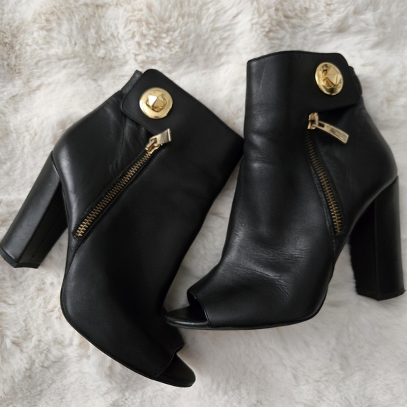 Kurt Geiger London Leather Heeled Peep toe Boots Size 38 #123 - Picture 1 of 10